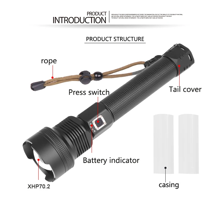 xhp90.3 most powerful led flashlight torch usb xhp50 rechargeable tactical flashlights 18650 or 26650 hand lamp xhp70 Camp light best cheap flashlights