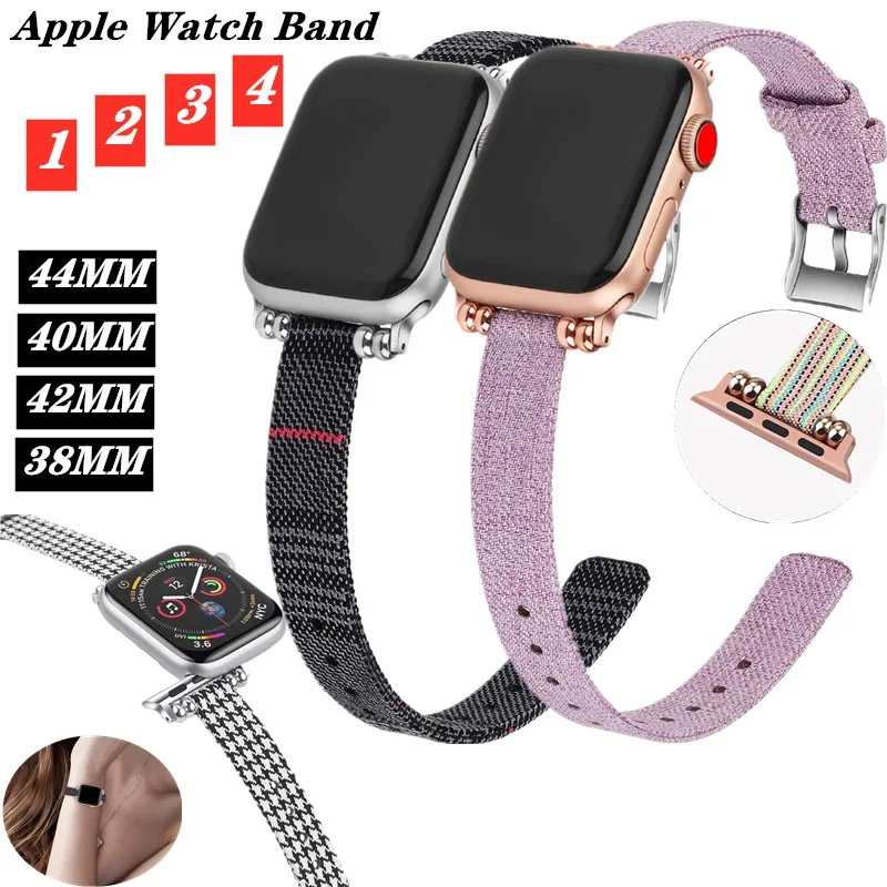 

Canvas Sport Replacement Bracelet 44/40mm for apple watch 4 band Fashion wrist strap Accessories belt for iWatch 3/2/1 38/42mm