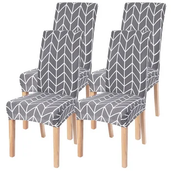

Modern Removable Spandex Stretch Dining Chair Covers Slipcovers Chair Protective Covers For Wedding Home Restaurant 4pcs