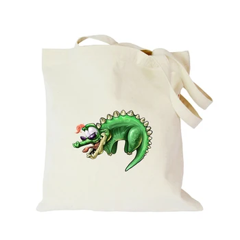 

Canvas Tote Bag Animal Print Reusable Shopper Handbag ECO Shoulder Bag Custom logo Shopping Bag hand bag bolsas de tela