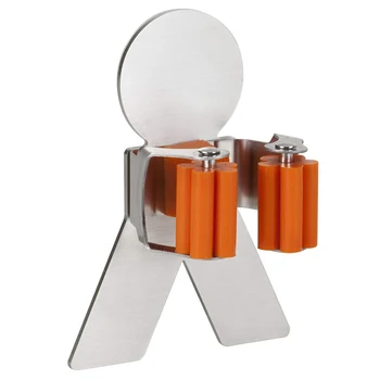

304 Stainless Steel Mop Broom Holder Racks Adhesive Wall Mount Bathroom Storage Organizer Mop Hanger (1 Pack)