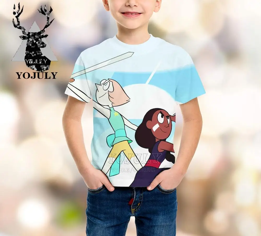 10 YOJULY/детская одежда футболка с 3D принтом Одежда для больших детей модные футболки для мальчиков и девочек, Стивен Вселенная Harajuku A385 - Цвет: 10