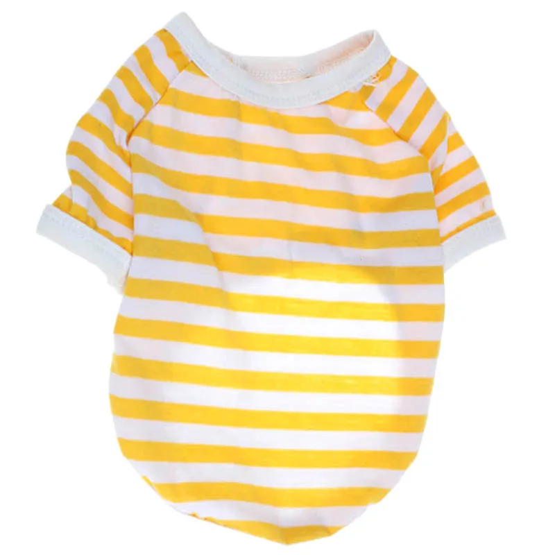 Модная полосатая одежда для домашних животных жилет для собак Повседневная футболка желтый L
