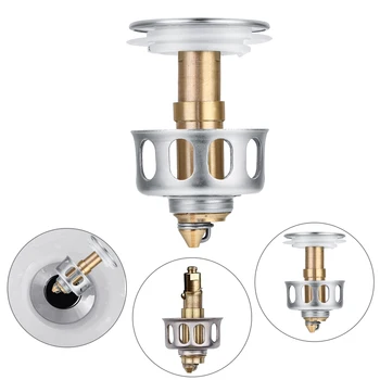 

Bounce Drain Filter Drain Plug Wash Basin Stainless Steel Sink Drain Drain Stopper Bathroom Accessory Bounce Drain Filter 1/3pcs