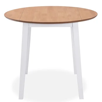 

vidaXL Drop-leaf Dining Table Round MDF White