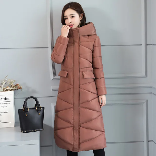 Меховая парка с капюшоном casaco feminino, Женская куртка, пальто размера плюс, зимняя куртка для женщин, повседневный пуховик с хлопковой подкладкой - Цвет: brown