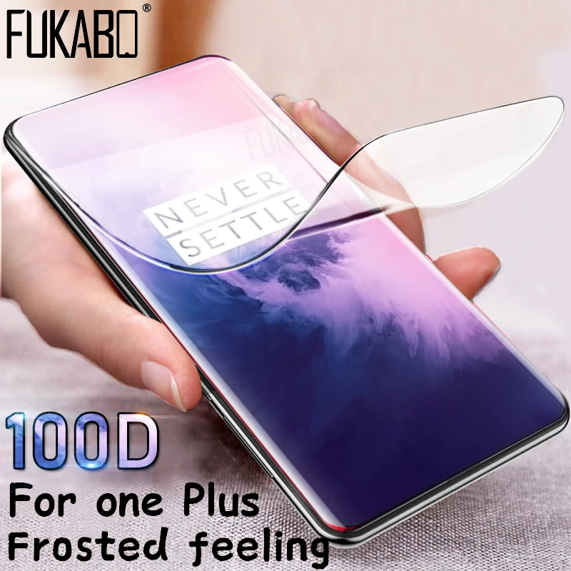 

100D Full Matte Frosted soft Film for One Plus 7 7T Pro Hydrogel film No glass for 7 Pro 6 6T No Fingerprint Screen Protector
