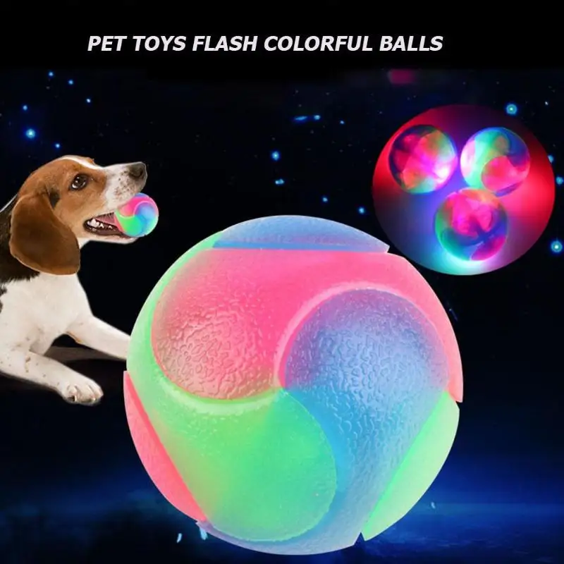 Pet интерактивные игрушки для собак эластичный шар эластичная светящаяся собака жевательная игрушка для собаки чистка зубов мяч резиновый укус упорная чистка зубов