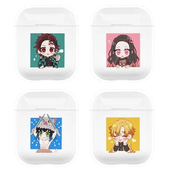 

Anime Demon Slayer Kimetsu No Yaiba Pattern Case for Airpods 1 2 Bluetooth Earphone Protective Cover Soft Clear Headphone Case