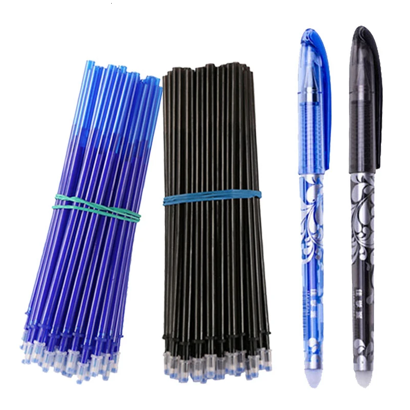 12 шт./компл. 0,5 мм синего цвета с черными чернилами гелевая ручка стержень со стираемыми чернилами стержень ручки со стираемыми чернилами моющиеся ручки школы канцелярские принадлежности
