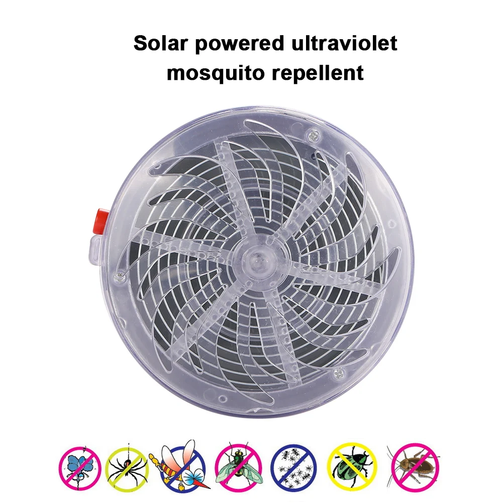 Серый уличный солнечный УФ-светильник от комаров ловушка насекомых пластиковая