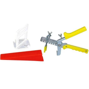 

401 Tile Leveling System 1 mm 300 Clips + 100 Wedges + 1 Piece of Pliers Plastic Tile Spacer Tile Tool