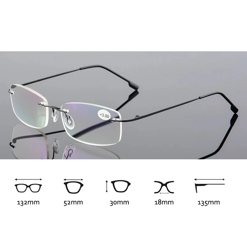 Lanomi Stylish Rectangle Reading Glasses 1.0 1.25 1.5 1.75 2.0 2.5 2.75
