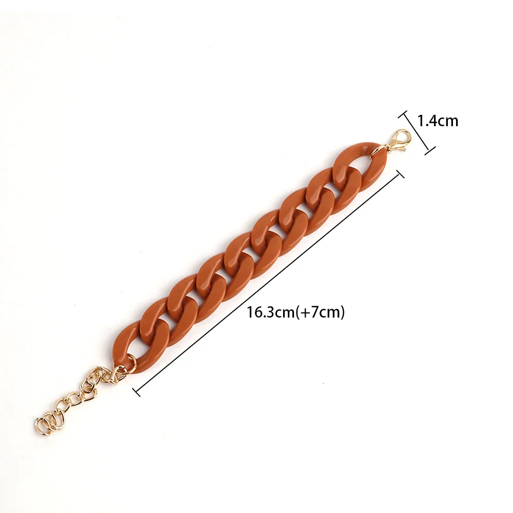 FishSheep Colorful Acrylic Thick Chain Bracelets For Men Women Bohemian Multi color Resin Chain Bracelets & Bangles 2021 Jewelry