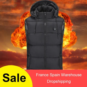 

Thickening Men Women Heating Vest Warm Clothing USB Heating Outdoor Vest Winter Heating Jacket Temperature Adjustment Warm Hat