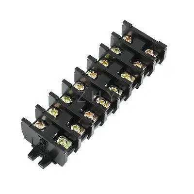 

600V 30A 3 Position Detachable Dual Row Screw Terminal Barrier Strip Pair