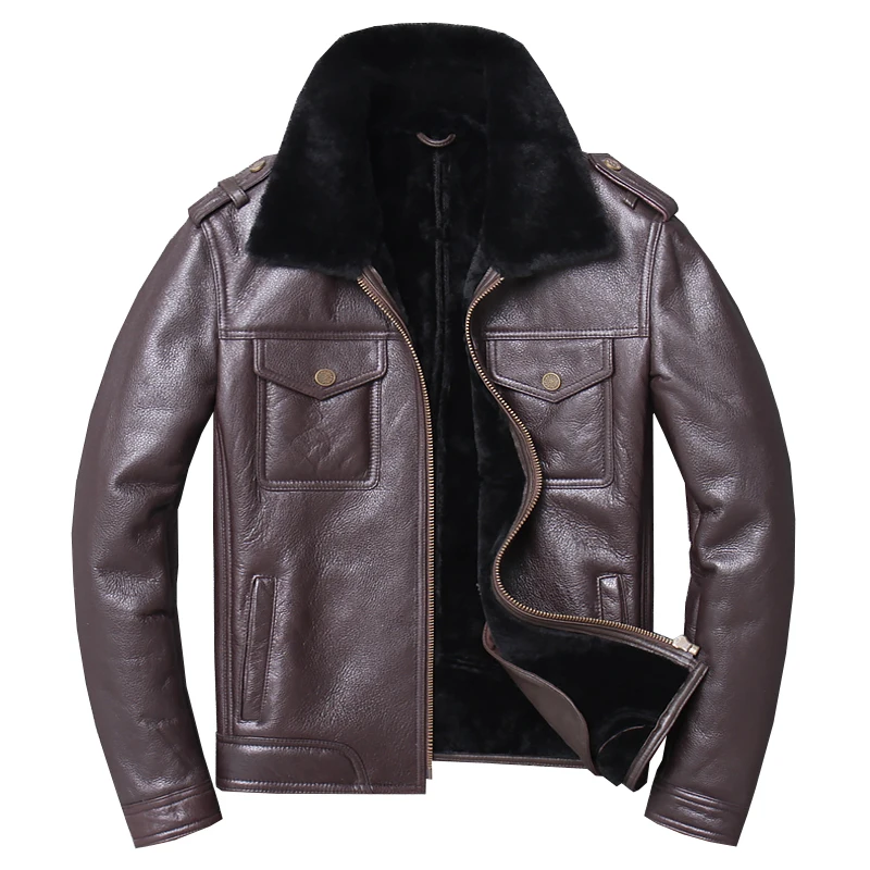 

Free shipping,2020 Winter Sheep fur coat,100% wool Shearling,thick warm leather jacket,mens sheepskin coat.casual jackets.