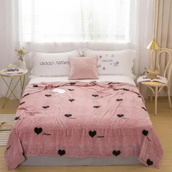 

50Love bedspread blanket 200x230cm High Density Super Soft Flannel Blanket to on for the sofa/Bed/Car Portable Plaids