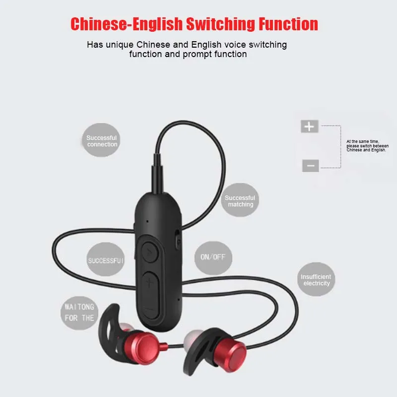 Hot Sale Lapel Clip Bluetooth Headset Receiver Sports Stereo Waterproof Multifunction Portable Receiver