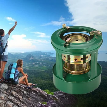 

Round Mini Portable Heaters Kerosene Windproof Picnic Practical Camping 8 Wicks Removable Cooking Utensils Outdoor Use Stove