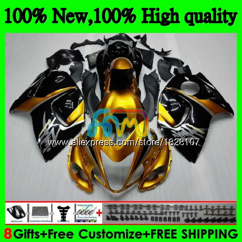 No. 1 Корпус для SUZUKI Hayabusa GSXR 1300 GSXR1300 96 черного и золотого цвета 97 98 99 01 48BS. 24 GSXR-1300 1996 1997 1998 1999 2000 2001 обтекатель - Цвет: No. 1