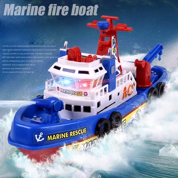 

Children's Electric FireBoat Toy Marine Rescue Electric Boat Toys Auto Spray Water Seaport Work Boat Fire Fighting Boat Toy Gift