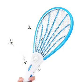 

Fly Mosquito Swatter Mosquito Swatter Killer Racket Rechargeable LED Electric Insect Bug Zapper Pest 3-Layer Net Safe VC