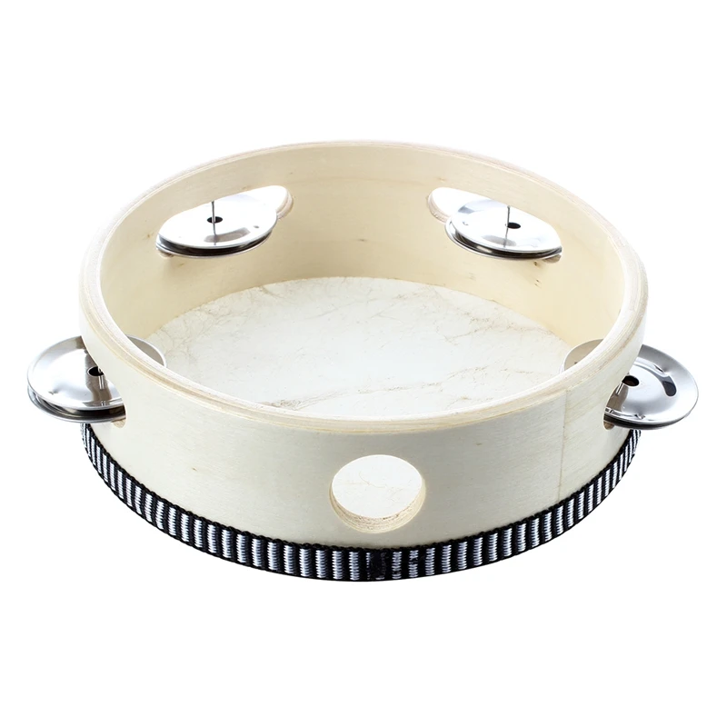 

6" Musical Tambourine Tamborine Drum Round Percussion Gift for KTV Party