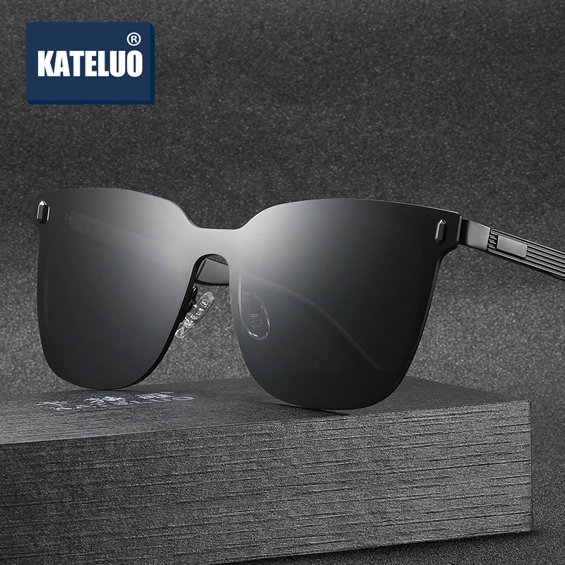 

Солнцезащитные очки KATELUO поляризационные UV400 для мужчин и женщин, классические темные очки большого размера, аксессуары, 2020, 8033