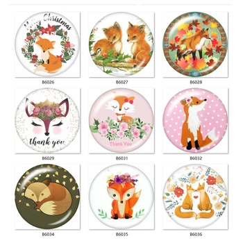 

Animal FOX Christmas Round photo glass cabochon demo flat back Making findings 12mm/18mm/20mm/25mm/40mm TL6003