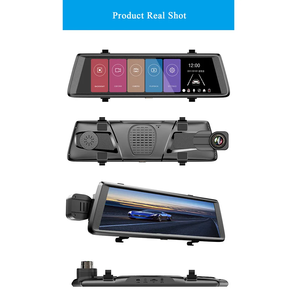 10'' HD Dual Lens Rear View Mirror Dvr Car registrar video recorder Dash Cam 24 Hours Camera Surveillance Recorder touch Screen