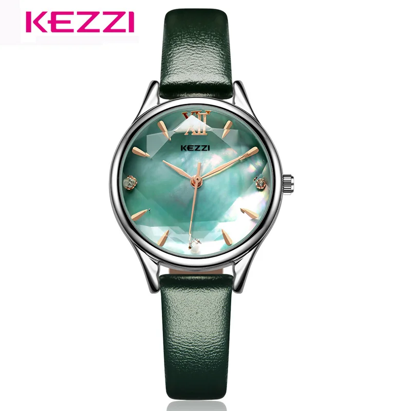 

KEZZI Women Wristwatch Fashion Quartz Watch Simple Elegant Waterproof Leather Watches women Dress Watch Relogio Feminino