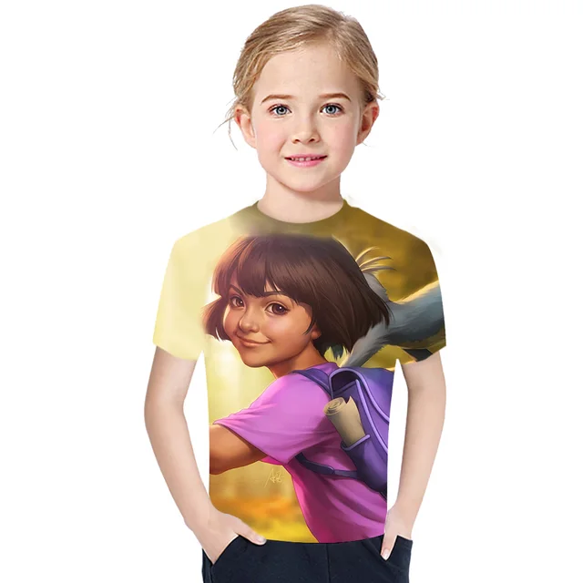 New 2021 Dora The Explorer Children's Cartoon T-Shirt 3D Printing Boys And  Girls Fashion Cute Short Sleeve Foreign Style Top - AliExpress Mother & Kids