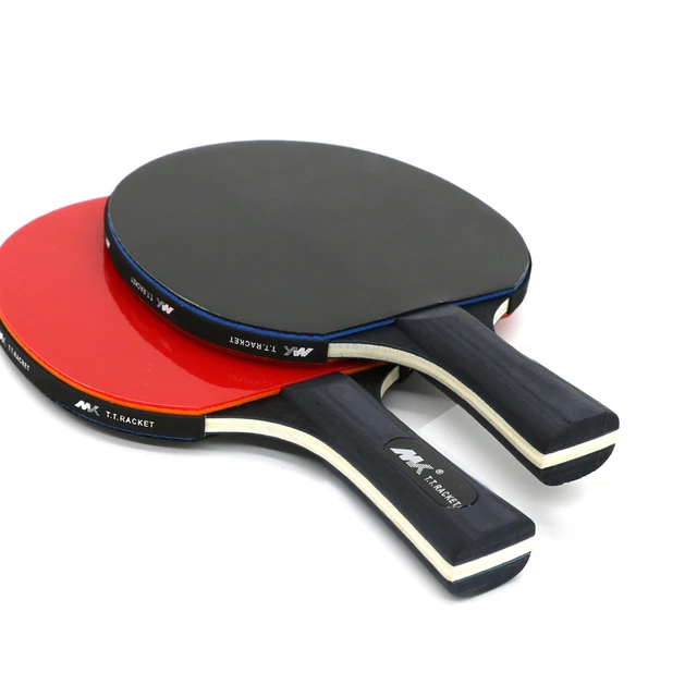 2Pcs/Lot Table Tennis Bat Racket Good Control Long Short Handle Ping Pong  Paddle Racket Set With Bag 1 Long 1 Short