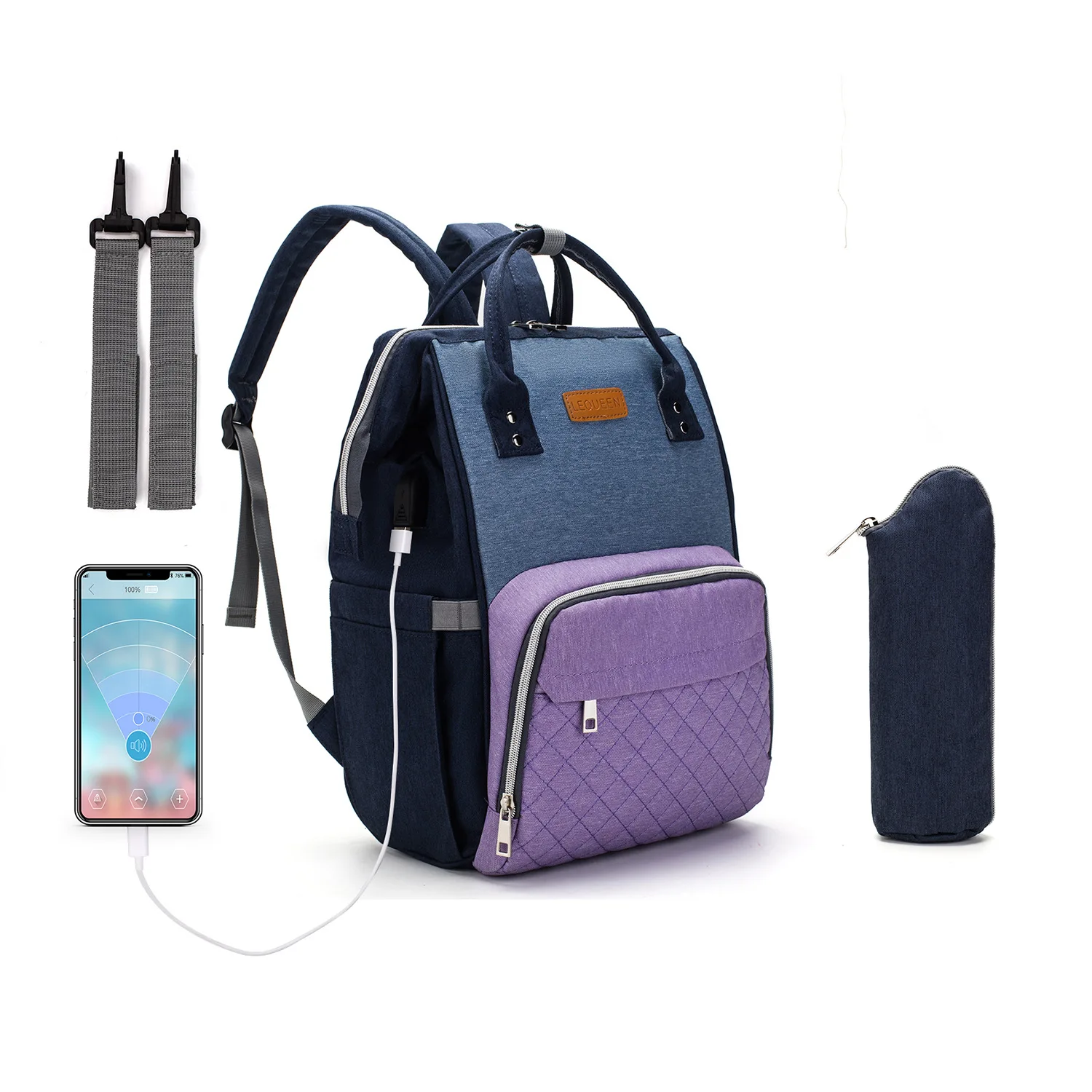 

Lequeen New Multi-Function Mother's Bag Large-Capacity Waterproof Diaper Bag Shoulder Casual Mother and Baby Storage Bag