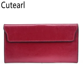 

Simple Women Genuine Leather Long Wallet retro Cowhide multi-function Clutch Women's Magnetic Snap classic Card Holder Carteras