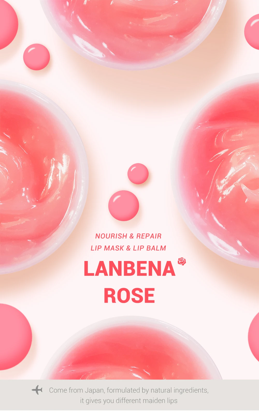 Lanbena Rose pumper Бальзам Крем гель маска для сна увлажняющий питательный удалить против губ линии другие