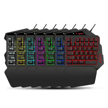 

Gaming Keyboard One-handed One-handed Keyboard Colorful Mixed Light Keyboard Built-in Converter Support PS3/PS4/game Console