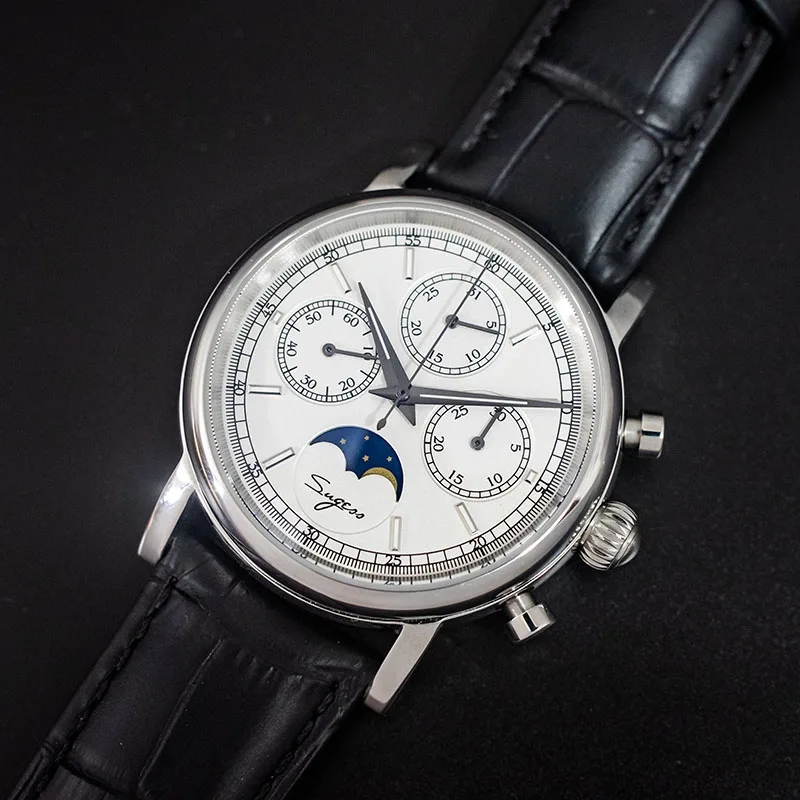 Супер Светящиеся механические часы с хронографом для мужчин ST1908 Moon Phase NATO Calendar мужские наручные часы Relogio