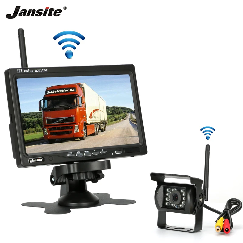 

Jansite Wireless Backup Camera Wireless Reversing Camera Rear View Camera Car Monitor TFT LCD for truck RV van Bus 12-24V