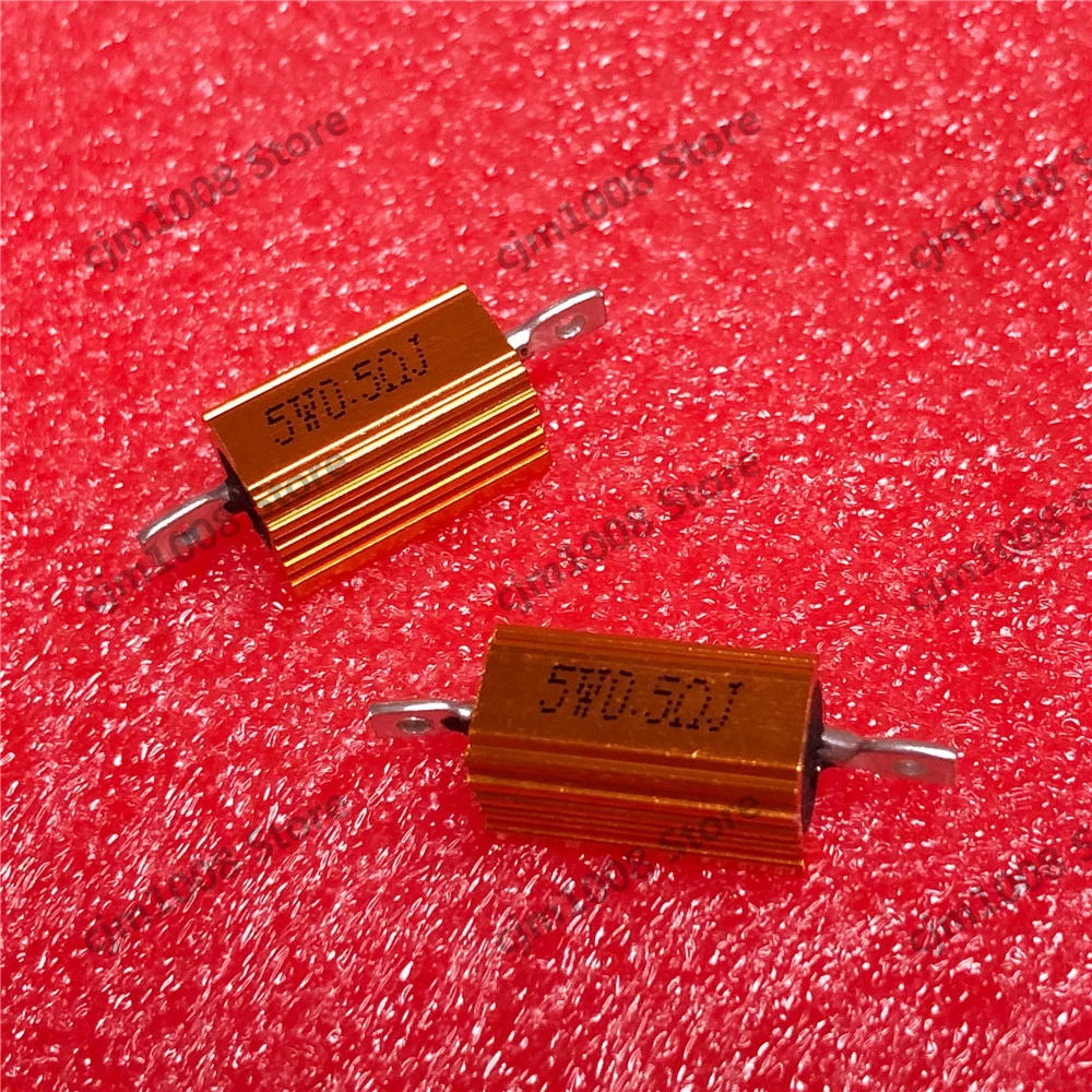 RX24-5W 0.5R 0.5RJ мощный металлический корпус золотой алюминиевый проволочный резистор