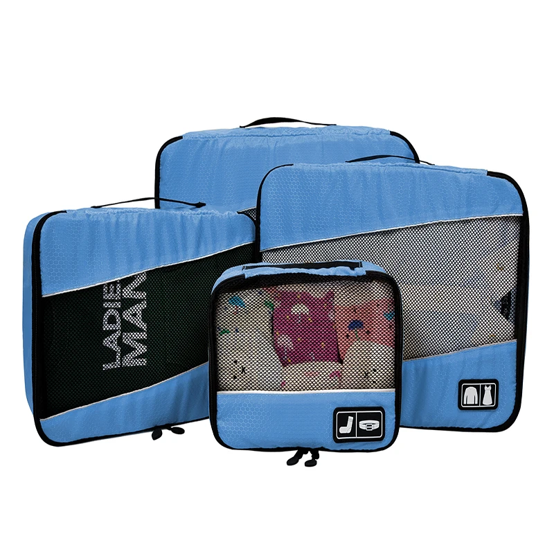 BAGSMART дышащий 4 набора упаковка Verpakking кубики Reizen Органайзер багажа куб Набор подходит 2" переноска на чемодан дорожная сумка