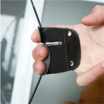

Archery Finger Guard Protection Pad Glove Tab Bow Arrow Cow Leather Hunting Shooting Protector Sports