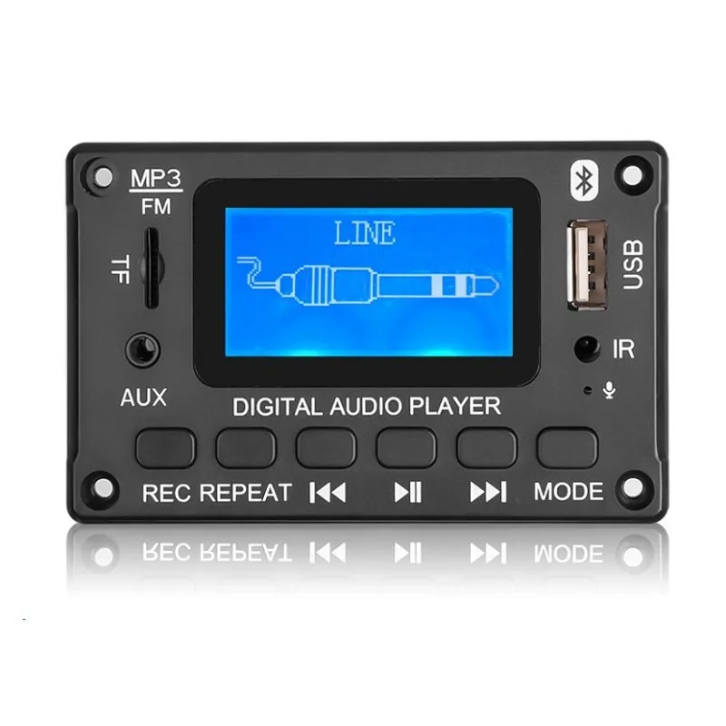 Новинка 12 В ЖК MP3 декодер DAC Bluetooth V5.0 аудио приемник APE FLAC WMA WAV поддержка записи