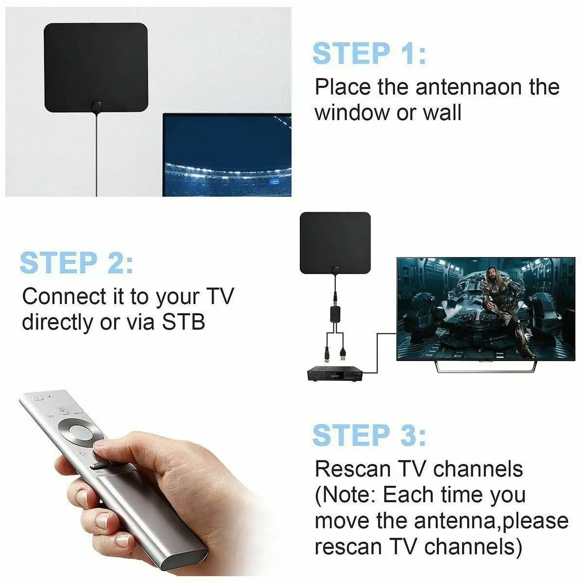 300 миля диапазонная антенна ТВ цифровой HD Skywire Antena цифровой Внутренний, HDTV 1080p Цифровая ТВ антенна 3F01