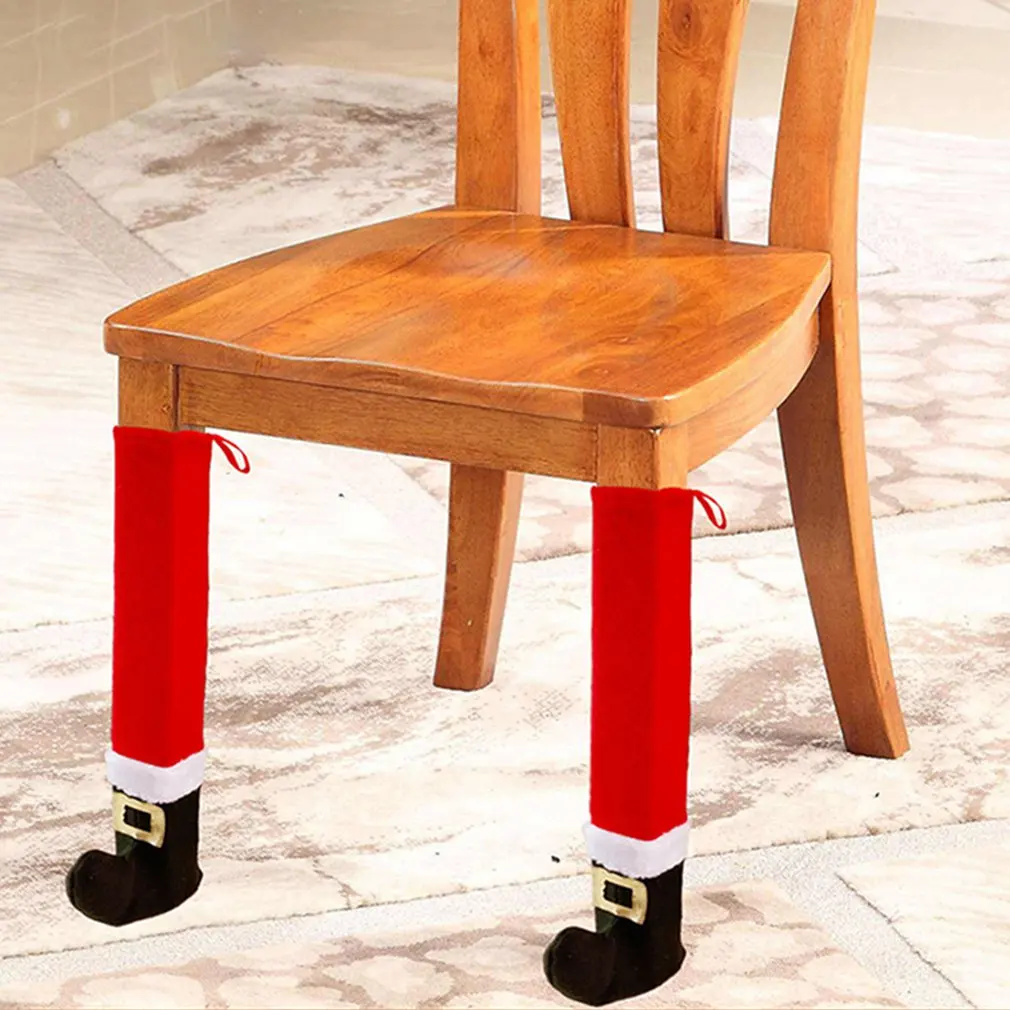 4 шт./компл. Забавный DIY Рождественская елка Стол ног, подарки на Рождество, ножек стула, подарки на Рождество, украшение для винной бутылки набор