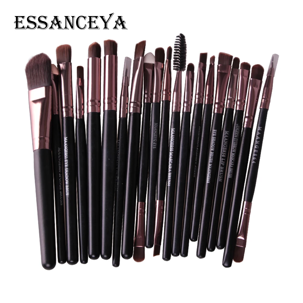 Essanceya Pro 20/22 шт. кисти для макияжа косметическая пудра Румяна Тени для век подводка для глаз Красота Макияж Кисти Инструменты для макияжа бровей - Handle Color: 20HK