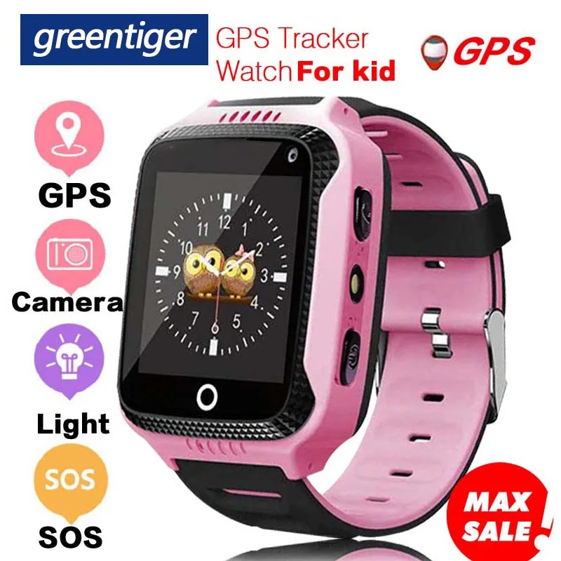 Детские Смарт часы Greentiger Q528 с GPS фонариком сенсорным экраном камерой трекером