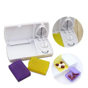 

Portable Pill Box With Cutting Knife Cutting Medicine Drug Separation Box Medical Environmental Protection Plastic Box