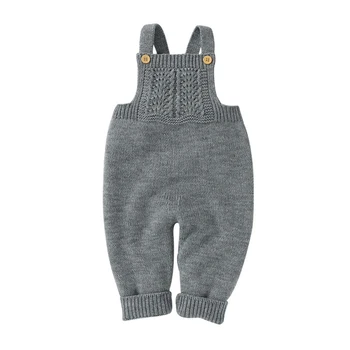 

Baby Knitting Rompers Overalls Newborn Sleeveless Solid Color Jumpsuit Girls Boys Clothes Baby Winter Romper#1